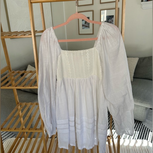 Pink Lily White long sleeve boho mini dress - Picture 3 of 7